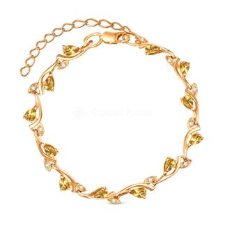 Браслет из золочёного серебра с цитрином