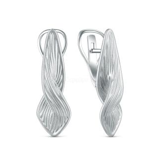 Серьги из серебра родированные