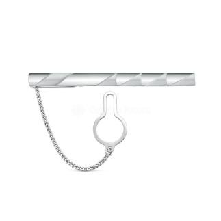 Зажим для галстука из серебра родированный