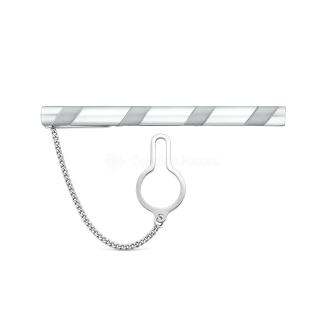 Зажим для галстука из серебра родированный