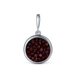 Подвеска из родированного серебра с красными кристаллами Премиум Австрия