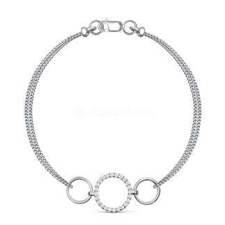 Браслет из серебра с фианитами родированный