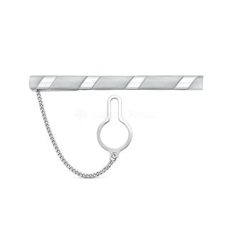 Зажим для галстука из серебра родированный