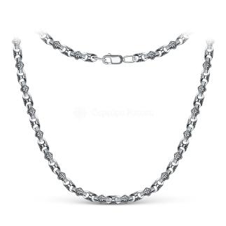 Цепь литая из чернёного серебра (ручное плетение)