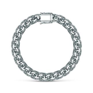 Браслет из родированного серебра - Бисмарк, 24 см