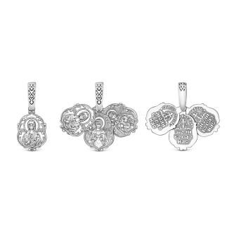 Подвеска православная тройная (3 в 1) из чернёного серебра - святые Вера, Надежда, Любовь