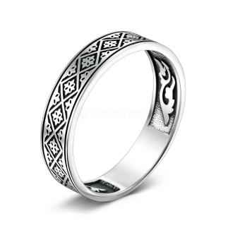 Кольцо из чернёного серебра - Спаси и сохрани