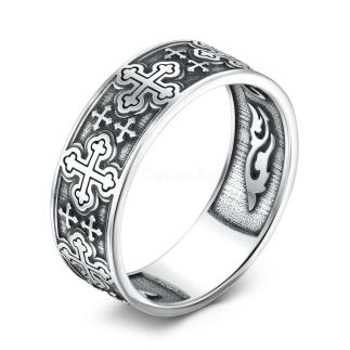Кольцо из чернёного серебра - Спаси и сохрани