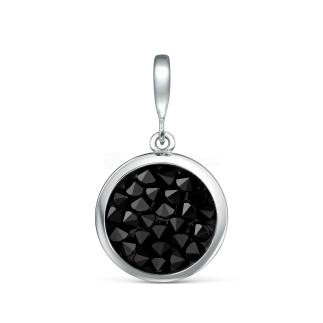 Подвеска из серебра с кристаллом Премиум Австрия Чёрный родированная
