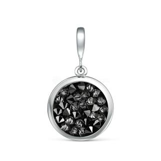 Подвеска из серебра с кристаллом Премиум Австрия Серебристый металик родированная