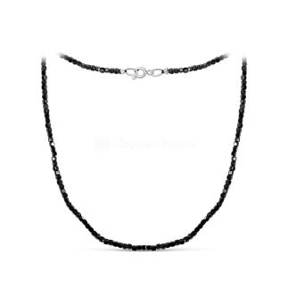 Колье из серебра со шпинелью родированное