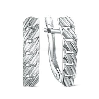 Серьги из серебра родированные