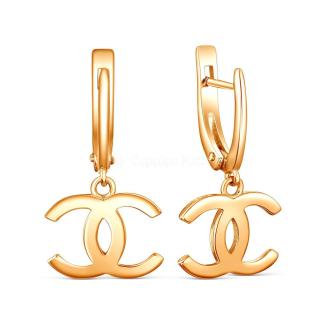 Серьги из золочёного серебра