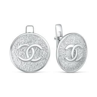 Серьги из серебра родированные