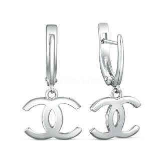 Серьги из серебра родированные