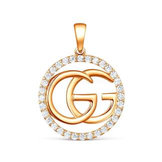 Подвеска из золочёного серебра с фианитами