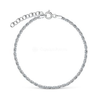 Браслет из серебра с алмазной огранкой родированный - 18 см