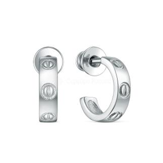 Серьги-пусеты из серебра родированные