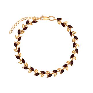 Браслет из золочёного серебра с гранатом