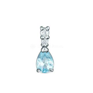 Подвеска из серебра с топазом Sky и фианитами родированная