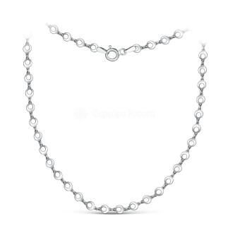 Цепь из серебра родированная - Круги