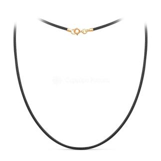 Шнурок текстильный (вощёный) с замком из золочёного серебра