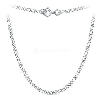 Цепь из серебра родированная - Панцирь, 45 см