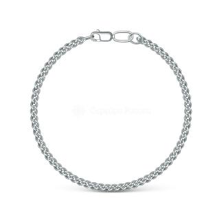 Браслет из серебра с алмазной огранкой родированный - Нонна