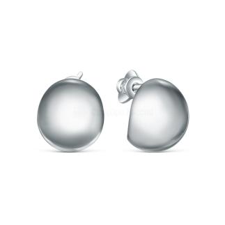 Серьги-пусеты из серебра родированные