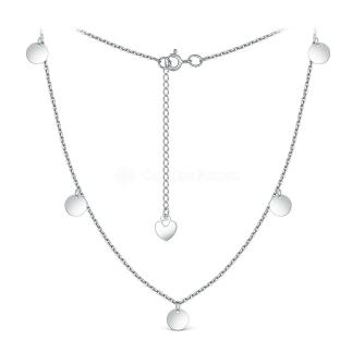 Колье из серебра родированное - Круги