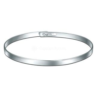 Браслет жесткий из серебра родированный