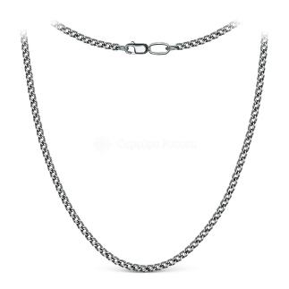 Цепь из чернёного серебра - Двойной ромб, 55 см