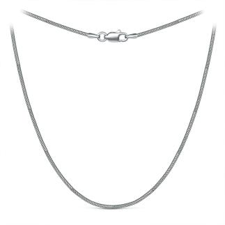 Цепь из серебра родированная - Снейк, 45 см