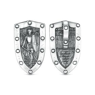 Подвеска из чернёного серебра - Щит, Архангел Михаил