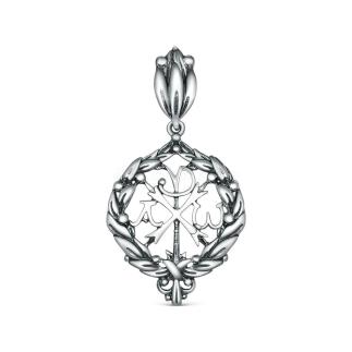 Подвеска из чернёного серебра - Хризма