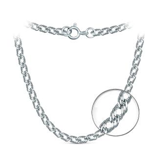 Цепь из серебра родированная - Тройной ромб, 65 см