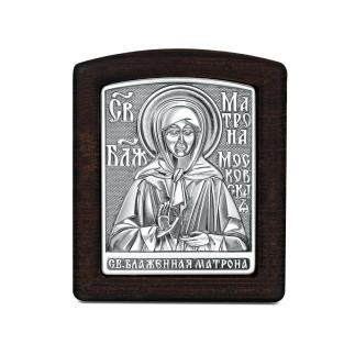 Икона из чернёного серебра с деревом - Святая Матрона Московская