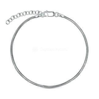 Браслет из серебра родированный - Снейк, 18 см