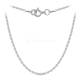 Цепь из серебра родированная с алмазной огранкой - Якорная, 45 см
