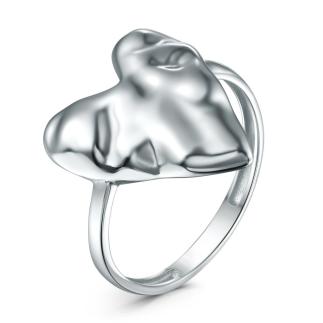 Кольцо из серебра родированное - Сердце