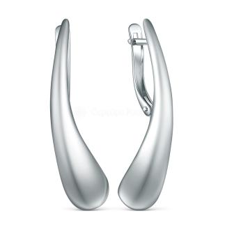 Серьги из серебра родированные - Капли