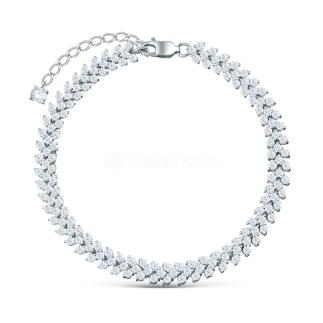 Браслет из серебра с фианитами родированный