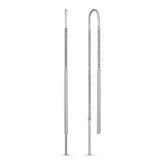 Серьги продёвки из серебра родированные