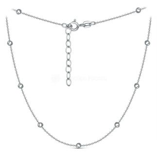 Цепь из серебра родированная - 40 см