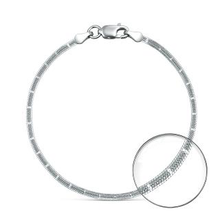 Браслет из серебра родированный - 18 см