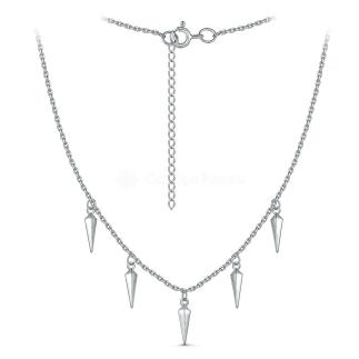 Колье из серебра родированное - Ромбы