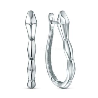 Серьги из серебра с фианитами родированные - Змеи