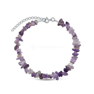 Браслет из серебра с аметистом родированный