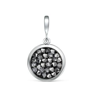 Подвеска из серебра с кристаллом Премиум Австрия цвета хром родированная