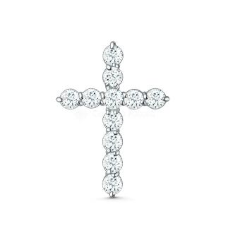 Подвеска из серебра с фианитами родированная - Крест
